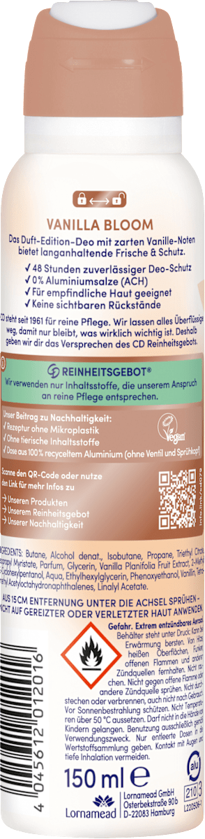 CD Deospray Vanilla Bloom, 150 ml
