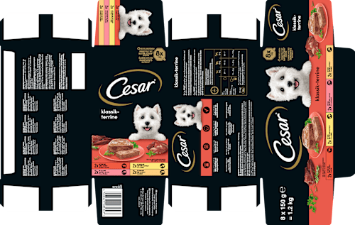 Natvoer voor honden Classic Selection Multipack (8x150 g), 1,2 kg