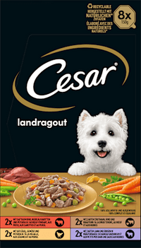 Natvoer voor honden Country Kitchen Variatie in Saus, Multipack (8x150 g), 1,2 kg