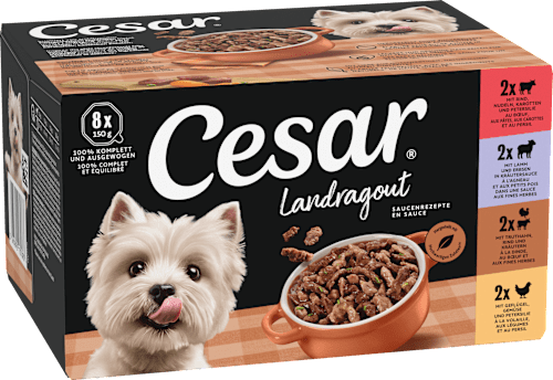 Nassfutter Hund Landküche Vielfalt in Sauce, Multipack (8x150 g), 1,2 kg