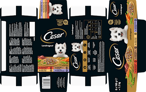 Natvoer voor honden Country Kitchen Variatie in Saus, Multipack (8x150 g), 1,2 kg