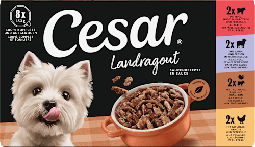 Nassfutter Hund Landküche Vielfalt in Sauce, Multipack (8x150 g), 1,2 kg