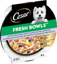 Nassfutter Hund mit Ente, Reis & Karotten, fresh bowls, 85 g