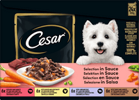 Nassfutter Hund Selection in Sauce, Multipack (24x100 g), 2,4 kg
