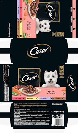 Nassfutter Hund Selektion in Sauce, Multipack (12x100 g), 1,2 kg