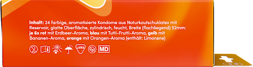 Kondome fruit & fun, Breite 52mm, 24 St