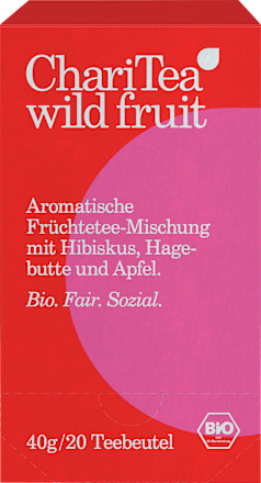 "Wild Fruit" vruchtenthee met hibiscus, rozenbottel &amp; appel (20 theezakjes), 40 g