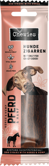 Kausnack Hundezigarren mit Pferd & Hanf, Chewies, 75 g