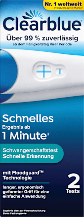 Schwangerschaftstest Schnelle Erkennung 1 Min, 2 St Clearblue