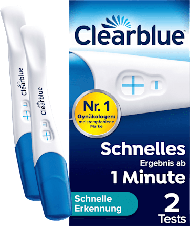 Schwangerschaftstest Schnelle Erkennung 1 Min, 2 St Clearblue