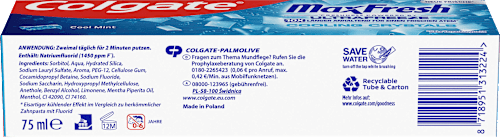 Tandpasta Max Fresh Koelkristallen, 75 ml