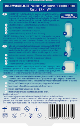 Multi-Wundpflaster SmartSkin Größen-Mix, 10 St