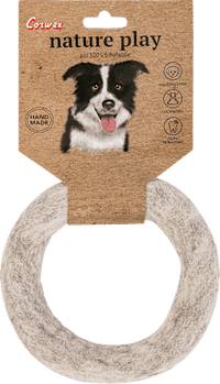 Hondenspeelgoed schapenwol ring, 1 stuk