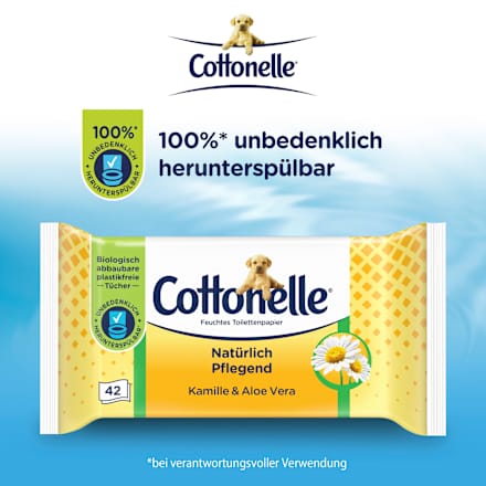Vochtig toiletpapier natuurlijk verzorgend, 42 stuks