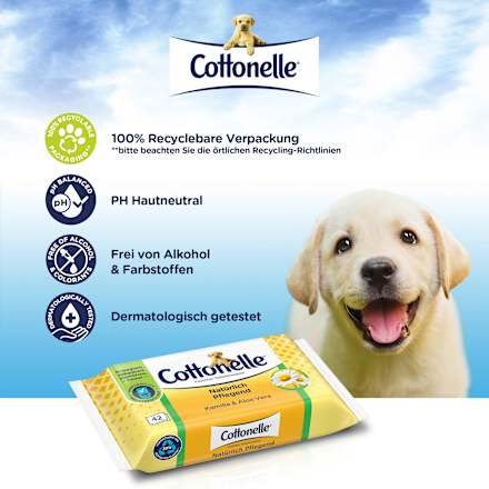 Vochtig toiletpapier natuurlijk verzorgend, 42 stuks