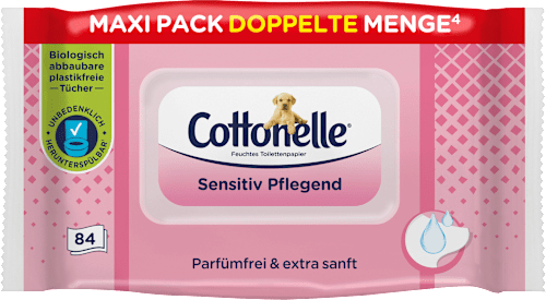 Vochtig Toiletpapier Gevoelig Verzorgend, Maxi Pack, 84 stuks
