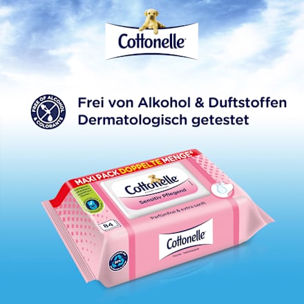 Vochtig Toiletpapier Gevoelig Verzorgend, Maxi Pack, 84 stuks