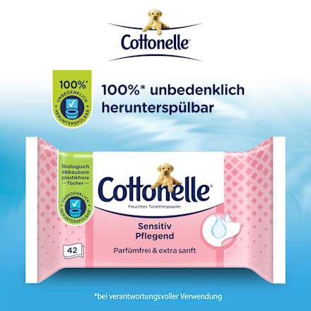 Vochtig Toiletpapier Gevoelig Verzorgend, 42 stuks