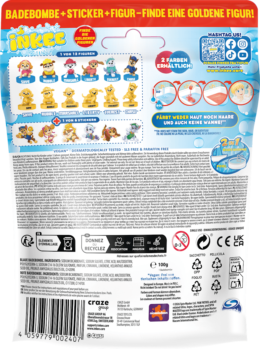 Kinder Badezusatz Badebombe Golden PAW Patrol, 1 St