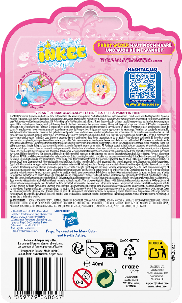 CRAZE Schaumbad Peppa Pig, 40 ml