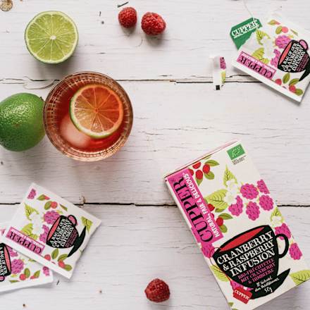 Früchtetee mit Cranberry & Himbeere (20 Beutel), 50 g Cupper