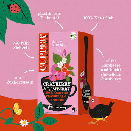 Früchtetee mit Cranberry & Himbeere (20 Beutel), 40 g