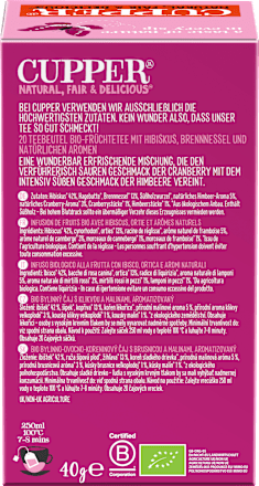 Früchtetee mit Cranberry & Himbeere (20 Beutel), 40 g