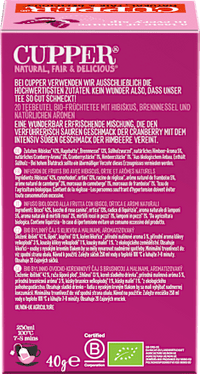 Früchtetee mit Cranberry & Himbeere (20 Beutel), 40 g