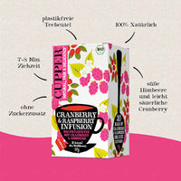 Früchtetee mit Cranberry & Himbeere (20 Beutel), 50 g Cupper