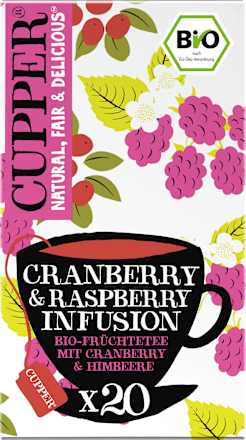 Früchtetee mit Cranberry & Himbeere (20 Beutel), 50 g Cupper