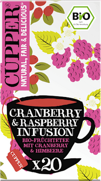Früchtetee mit Cranberry & Himbeere (20 Beutel), 50 g Cupper