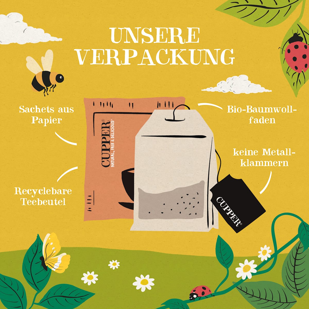Cupper Früchtetee, Orange & Lemon mit Orange & Zitrone (20 Beutel), 50 g