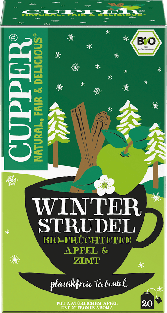 Cupper Infusion aux fruits, Strudel d'hiver à la pomme et à la cannelle (20 sachets), 50 g