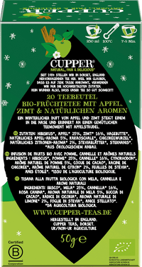 Cupper Früchtetee, Winter Strudel mit Apfel & Zimt (20 Beutel), 50 g