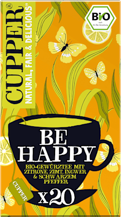 Kruidenthee "Be Happy" met citroen, kaneel, gember, zwarte peper (20 theezakjes), 40 g