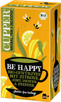 Gewürztee "Be Happy" mit Zitrone, Zimt, Ingwer, schwarzer Pfeffer (20 Beutel), 40 g