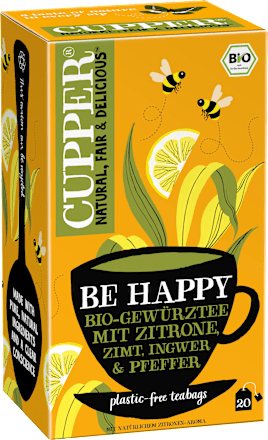 Gewürztee "Be Happy" mit Zitrone, Zimt, Ingwer, schwarzer Pfeffer (20 Beutel), 40 g