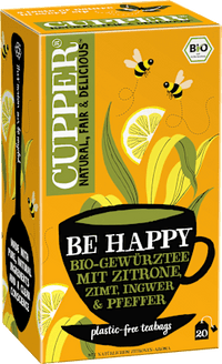 Gewürztee "Be Happy" mit Zitrone, Zimt, Ingwer, schwarzer Pfeffer (20 Beutel), 40 g