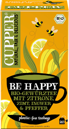 Gewürztee "Be Happy" mit Zitrone, Zimt, Ingwer, schwarzer Pfeffer (20 Beutel), 40 g