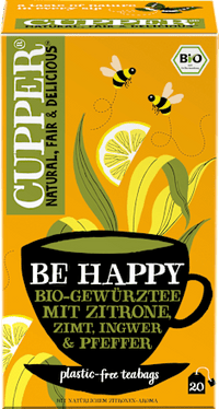Gewürztee "Be Happy" mit Zitrone, Zimt, Ingwer, schwarzer Pfeffer (20 Beutel), 40 g