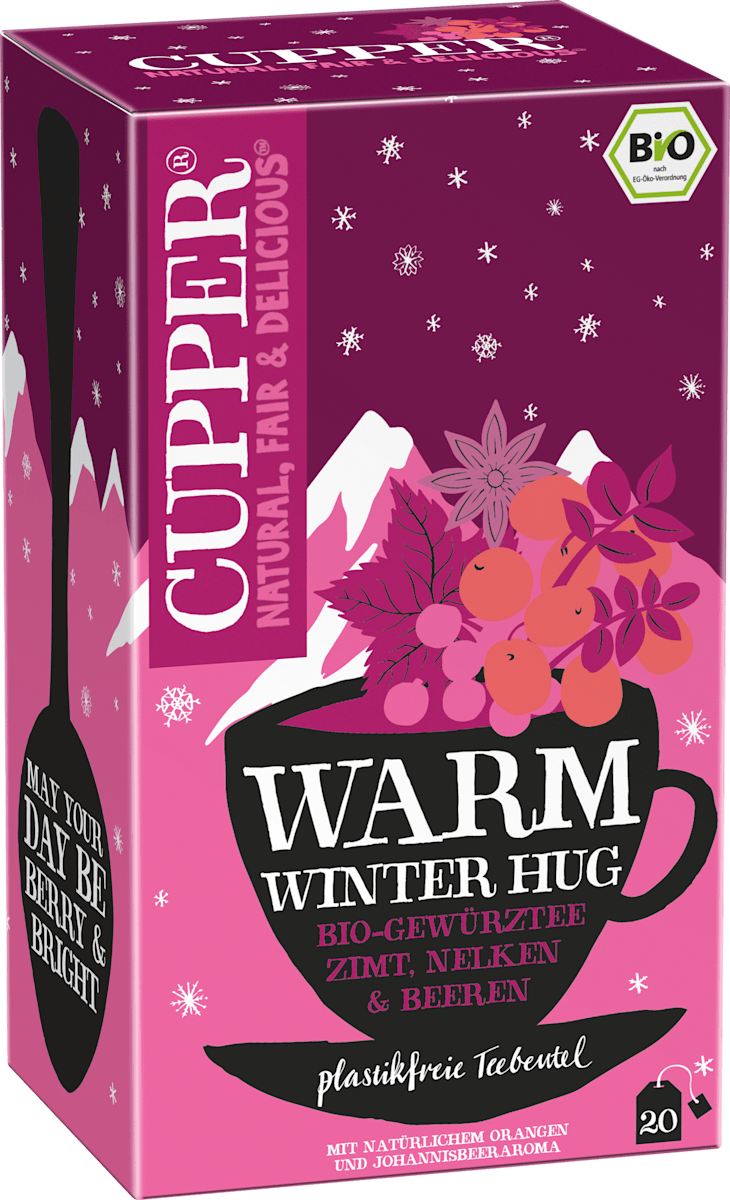 Cupper Gewürztee, Warm Winter Hug mit Zimt, Nelken & Beeren (20 Beutel), 40 g