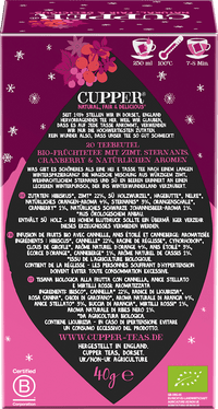 Cupper Gewürztee, Warm Winter Hug mit Zimt, Nelken & Beeren (20 Beutel), 40 g