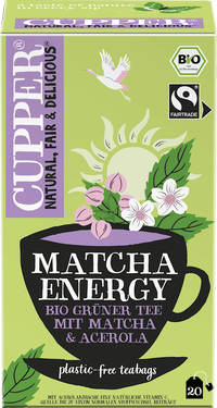 Cupper Grüner Tee,  Matcha Energy mit Matcha & Acerola (20 Beutel), 40 g