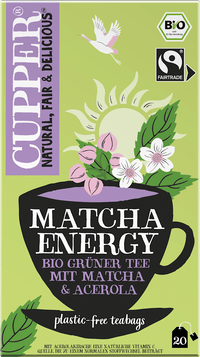 Cupper Grüner Tee,  Matcha Energy mit Matcha & Acerola (20 Beutel), 40 g