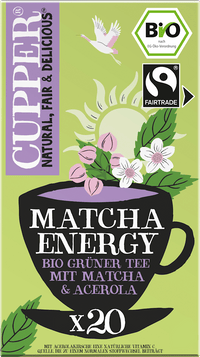 Cupper Grüner Tee,  Matcha Energy mit Matcha & Acerola (20 Beutel), 40 g