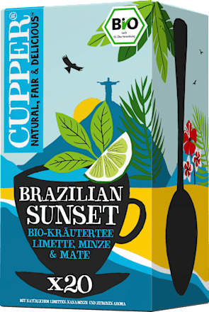 Kräutertee "Brazilian Sunset" mit Limette, Minze & Mate (20 Beutel), 40 g