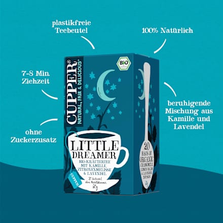 Little Dreamer kruidenthee met kamille, citroenmelisse en lavendel (20 theezakjes), 30 g