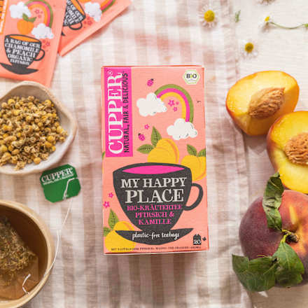 Kruidenthee "My Happy Place" met perzik &amp; kamille (20 theezakjes), 30 g