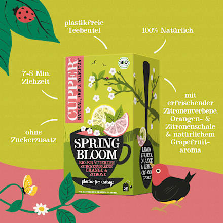 Kräutertee Spring Bloom mit Zitronenverbene, Orange & Zitrone (20 Beutel), 30 g