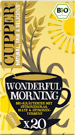 Kruidenthee "Wonderful Morning" met citroengras, mate &amp; citroenverbena (20 theezakjes), 35 g